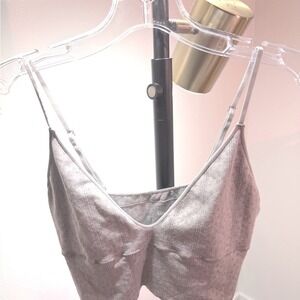 Bliss gray bralette lightly textured feather light soft feel easy wear comfort L